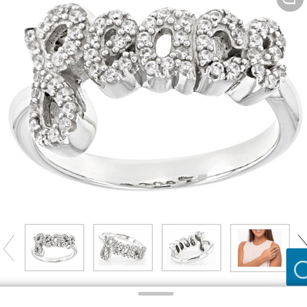 Beautiful white diamond simulant Peace ring